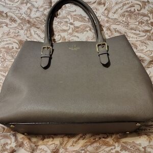Kate Spade Gray Leather Tote Bag